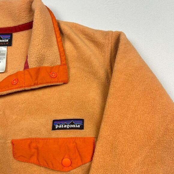 Vintage Patagonia Orange Synchilla Fleece Pullover - Picture 2 of 8